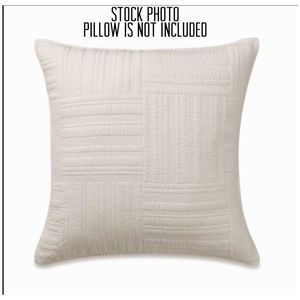 BarbaraBarry CottonQuilted Single Euro Pillow Sham in Eternity Oyster 26x26 NEW
